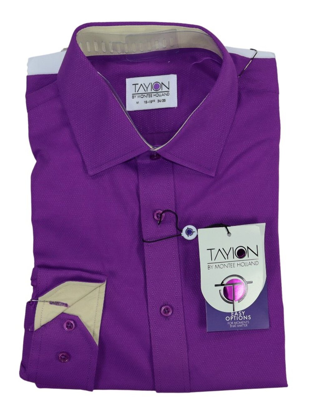 Tayion by Montee Holland Slim Fit Lightly Textured Men's Button Down Shirt NWT